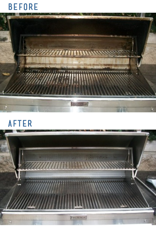 Before and After BBQ Grill Cleaning